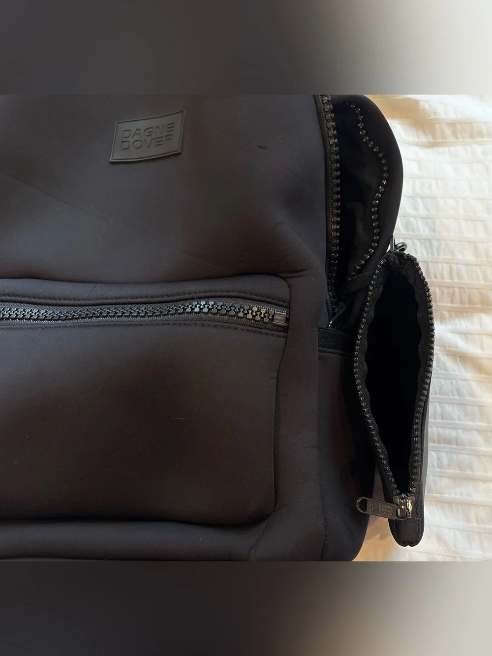 Dagne Dover Black Medium Dakota Backpack with Front Zip Pocketn